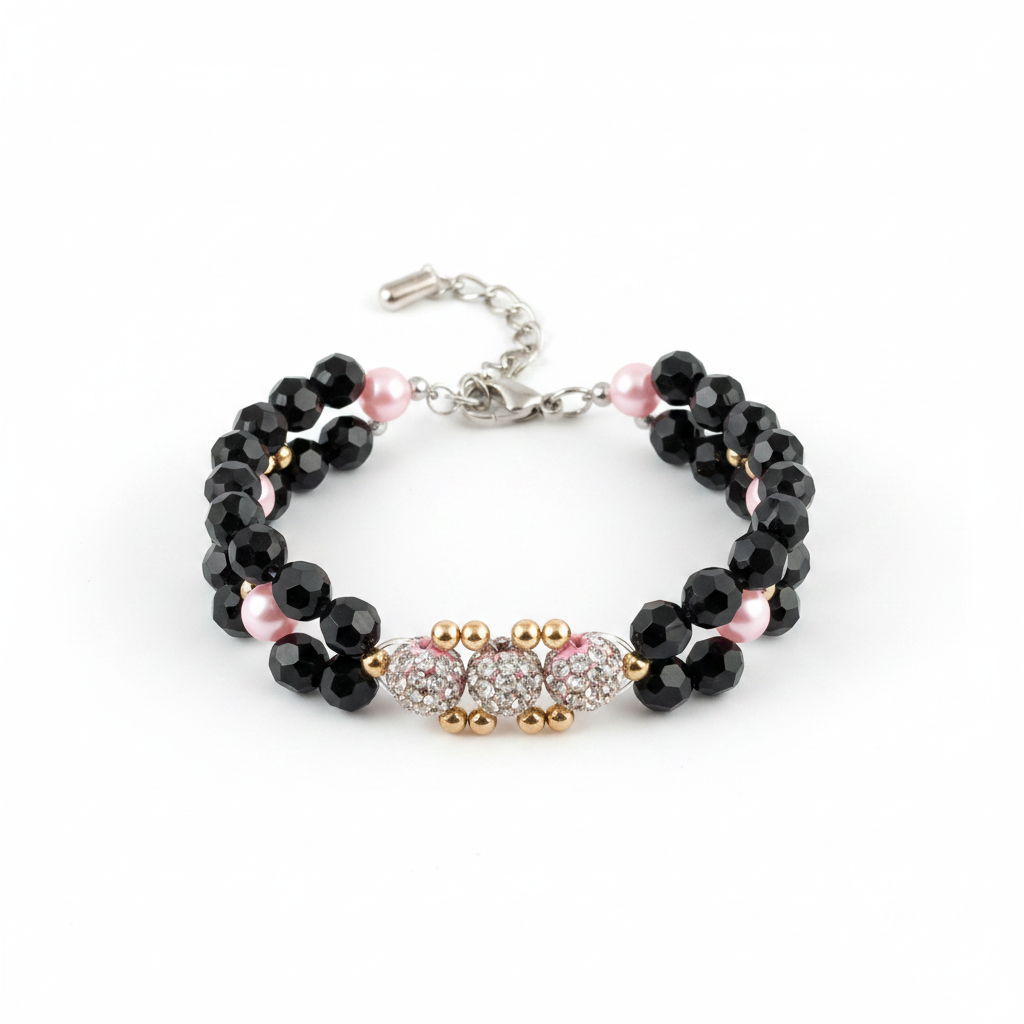 Crystal Pave Glamour Bracelet – Breast Cancer Awareness Collection by Be Glitzy Glam